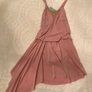 Large Child -   Lyrical, ballet nude dress with Swarovski crystals